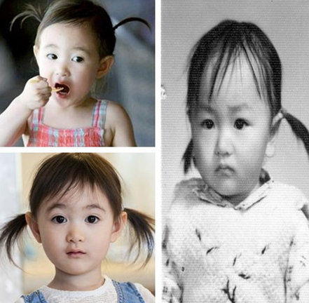 杨蓉童年萌照撞脸奥莉 网友:真不是同一个人?