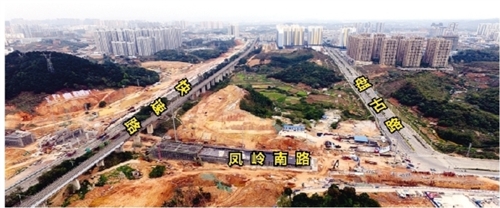 【園區建設-圖文、八桂大地南寧】【移動端】南寧鳳嶺南盤古路口全封閉施工5個多月 注意繞行