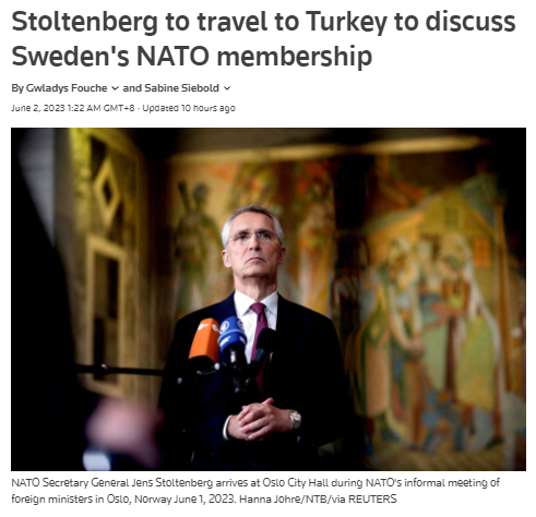 北約秘書長稱將前往土耳其商討瑞典入約事宜 專家認為土方或將讓