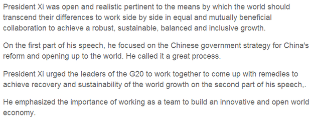 【老外談G20】習主席提出的中國方案務實而樂觀