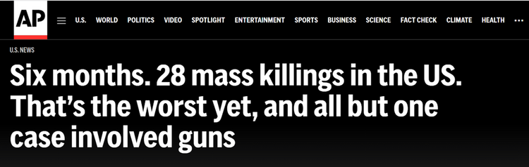 【世界说】6个月、28起事件、140名受害者！美国大规模杀戮再创骇人纪录，但糟糕的一年仍在继续