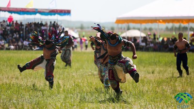 Wrestling Competition (Bökh) Held in Xilingol, Inner Mongolia