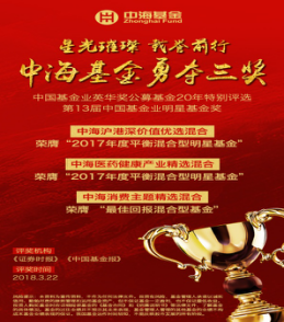实至名归！中海基金旗下三只基金斩获“英华奖”及“明星基金奖”