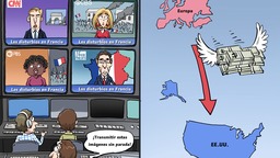 【Caricatura editorial】¡Los medios de comunicación estadounidenses parecen entusiasmados con reportar los disturbios en Francia!