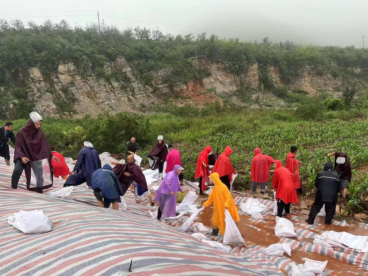 图片默认标题_fororder_满城区白龙乡干部群众加固泄洪大坝 摄影 靳烨