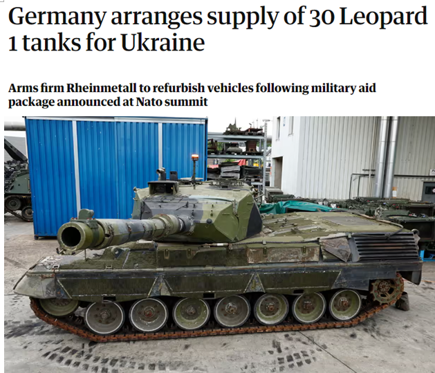北约军事援助乌克兰现疲态 德国用“豹1”坦克充数