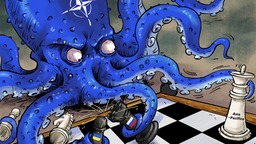 【Caricatura editorial】Pulpo gigante con “largos tentáculos”