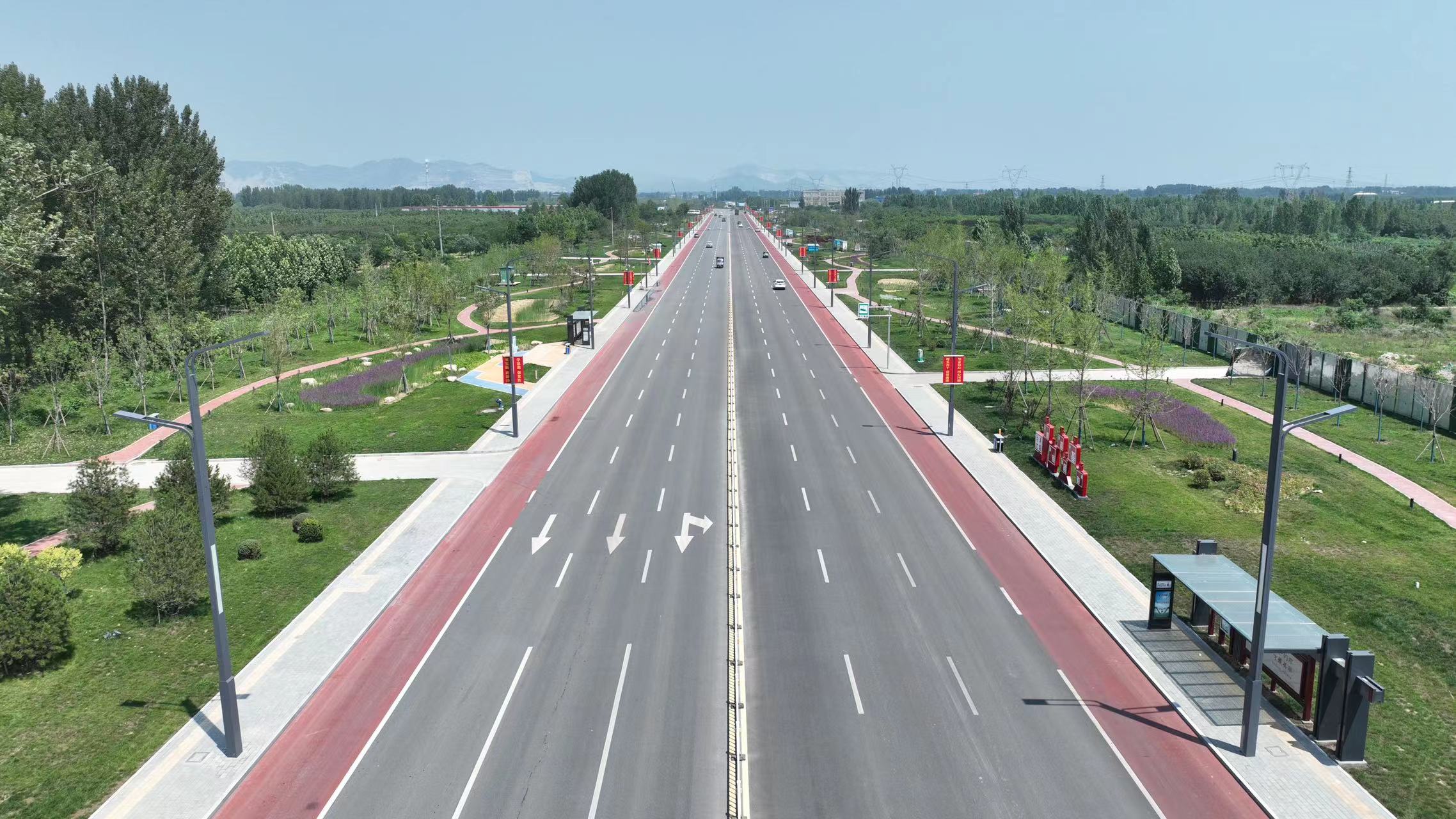 图片默认标题_fororder_无人机航拍保定市满城区旭宁街迎宾大道 摄影 陈少奇