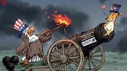 【Editorial Cartoon】Australia is willing to serve as cannon fodder.