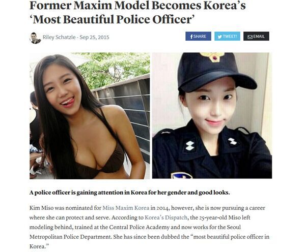 韩国“最美女警察”红爆全球 过去竟是选美冠军(图）
