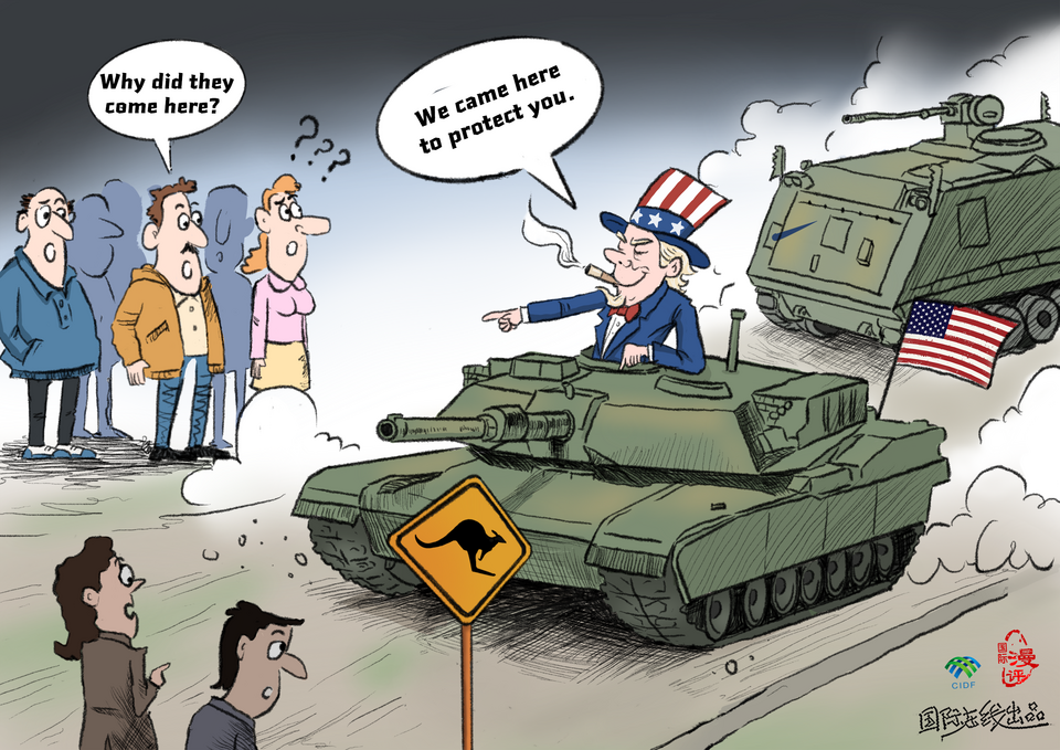 【Editorial Cartoon】The ally is used as a target!_fororder_渾然不知（英）