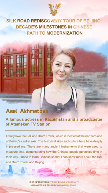Asel Akhmetova: The historical sites and culture at the Bell and Drum Tower deeply impressed me