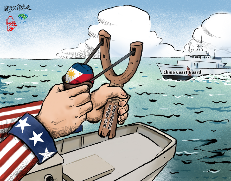 【Editorial Cartoon】Used as a cat's paw by the U.S._fororder_彈弓(英)
