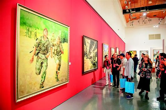 軍運會全國美術作品展在武漢開幕