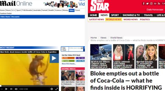 可口可乐瓶中现死老鼠？！阿根廷一男子拍下了这段视频...