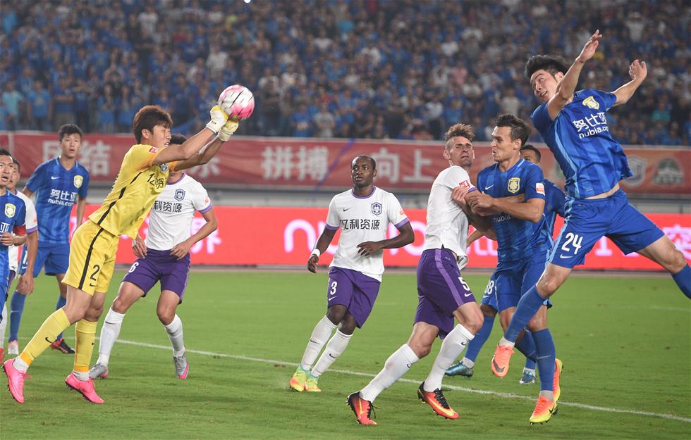 中超特谢拉破门飞翼斩首球苏宁20泰达取4连胜