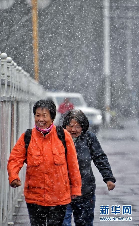北京：燕山腳下春雪飄