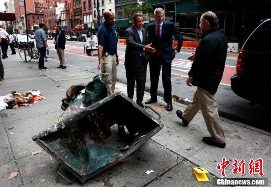 美國曼哈頓被投放爆炸裝置垃圾桶曝光 警方進行調查