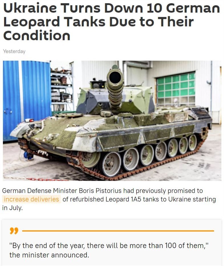 遭嫌弃！德国“豹-1”坦克被乌克兰拒收