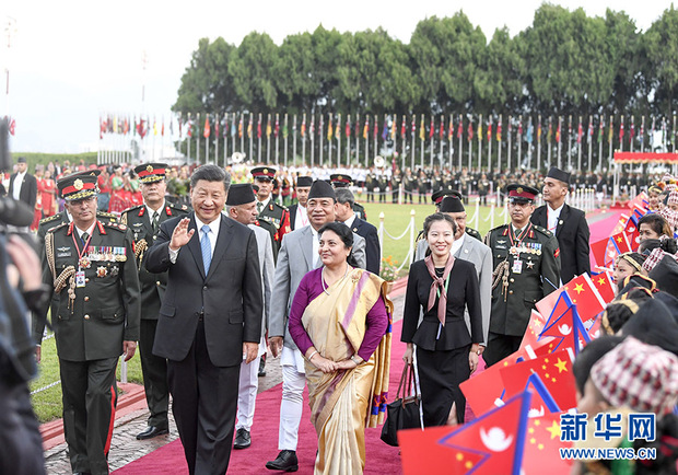 习近平抵达加德满都 开始对尼泊尔进行国事访问