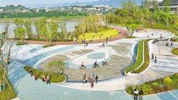 重庆北碚：河滩地生态修复 变身滨江公园