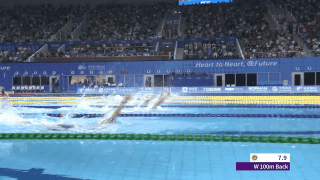 杭州第19届亚运会游泳赛场精彩对决 中国队再揽四金