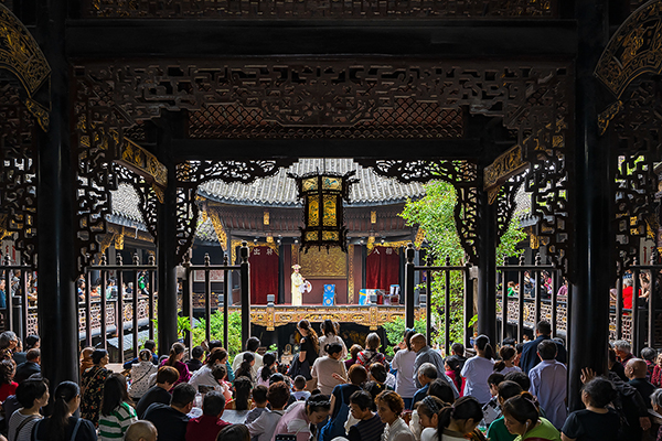 自贡贡井：传承传统民俗文化 欢度中秋国庆双节_fororder_2川剧演出现场（摄影-廖志全）