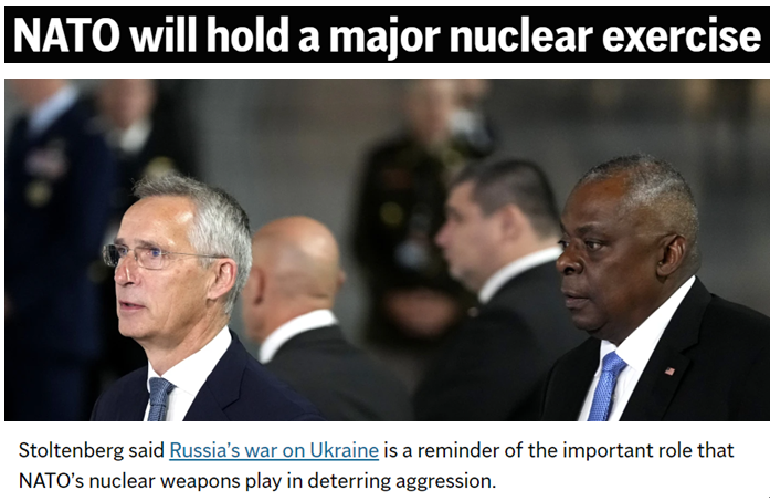 北约将举行核威慑演习 专家认为“秀肌肉”意图明显