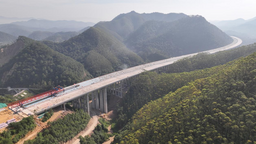 廣西南玉珠高速公路八角垌特大橋順利架設完成