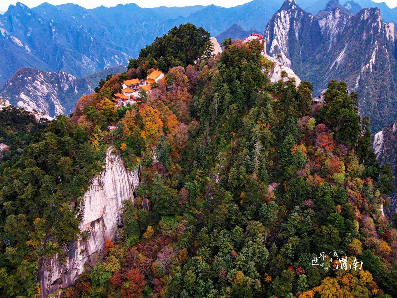 陝西省渭南市：秋色に濃く染まる山林_fororder_图片1