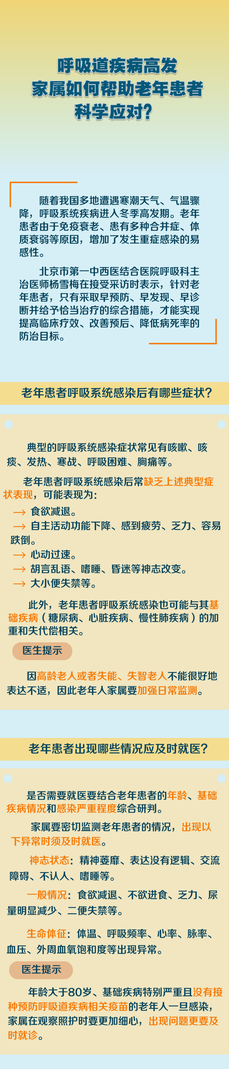 呼吸道疾病高发 家属如何帮助老年患者科学应对？