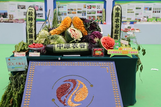 2023中原农谷国际种业大会在郑州开幕_fororder_种业创新引领成果展展出的农产品550.JPG