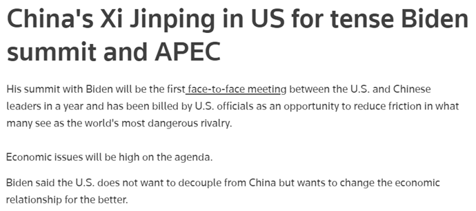 外媒關注“通往舊金山”的中美關係