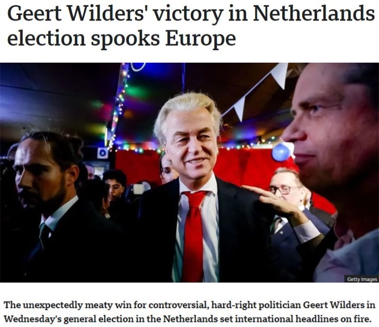荷兰极右翼政党意外胜出 欧洲敲响政治警钟