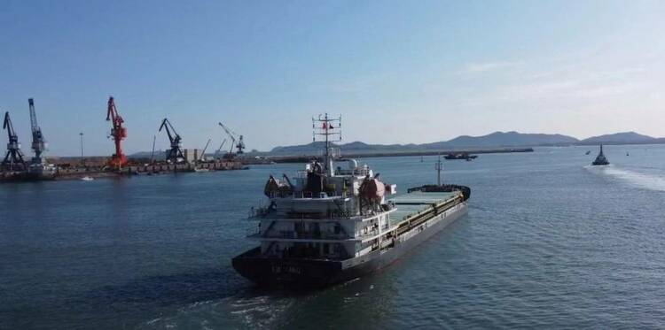 莊河港首條直達日本外貿出口航線正式開通