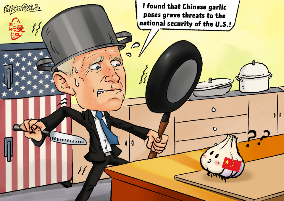 【Editorial Cartoon】Chinese garlic: Are you serious?_fororder_大蒜weixie(英）