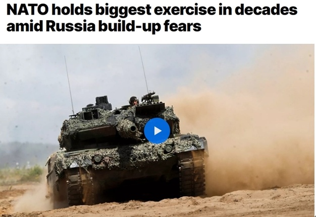 北约将举行数十年来最大规模演习 针对俄罗斯意图明显