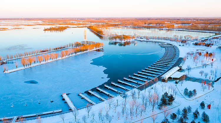 雄安新区白洋淀雪后初霁美如画