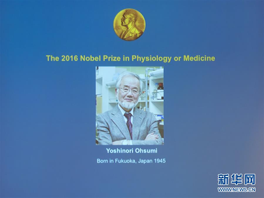 日本科学家大隅良典获2016年诺贝尔生理学或医学奖