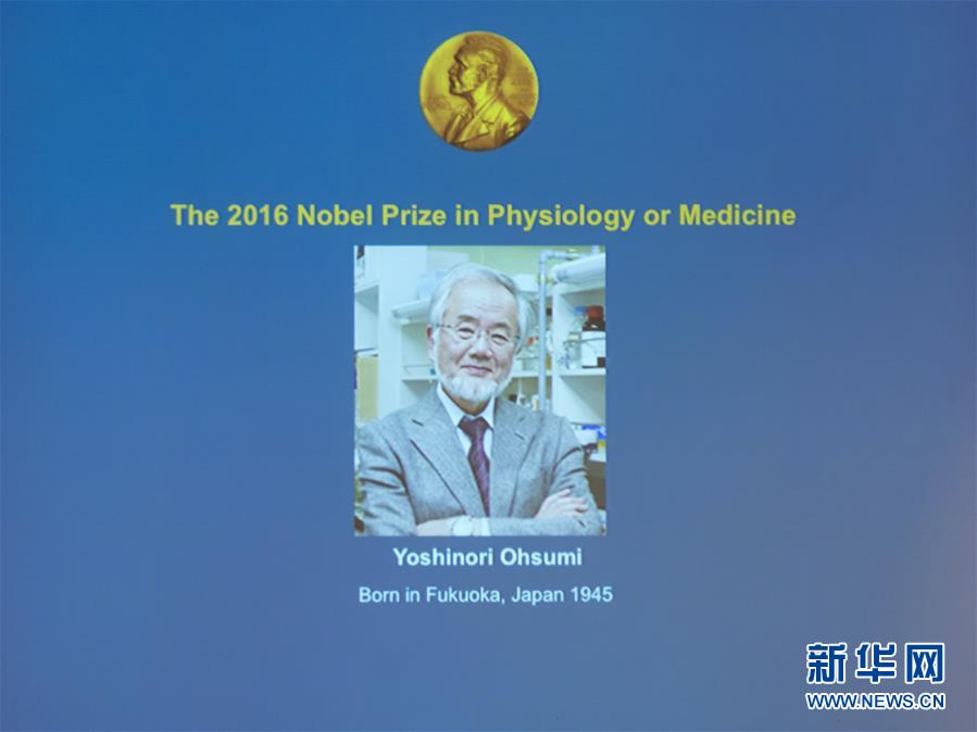 日本科學家大隅良典獲2016年諾貝爾生理學或醫學獎