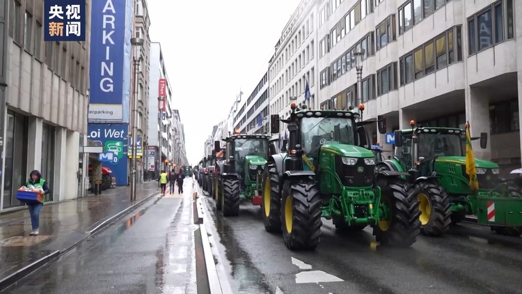 不满农业政策 欧盟多国农民再次举行大规模示威活动