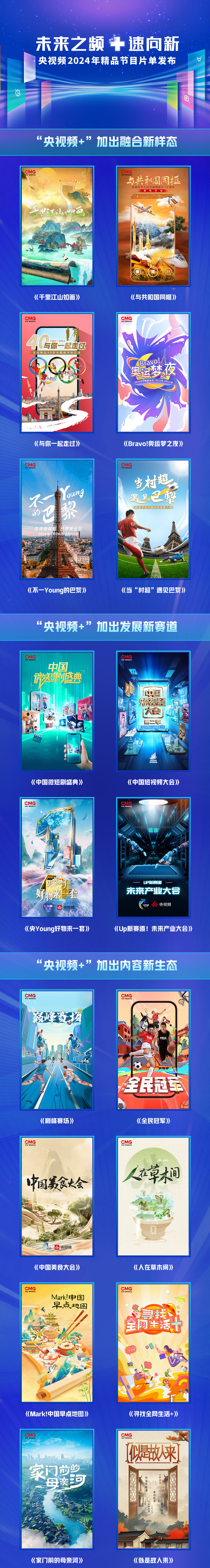 未來之頻 “+”速向新！中央廣播電視總台央視頻2024年精品節目片單發佈