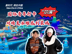 国际青年打卡“尔滨” 对精美冰雕感到震撼