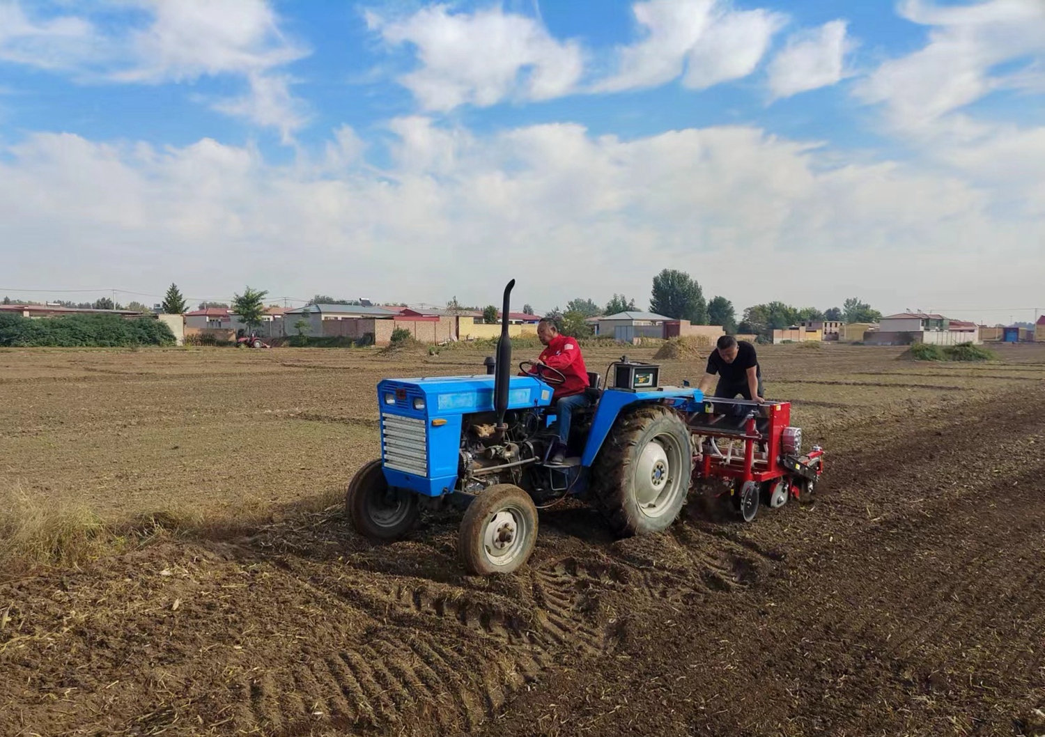 图片默认标题_fororder_满城区五里铺村土地专业合作社聘请村民耕种 摄影 曹萌
