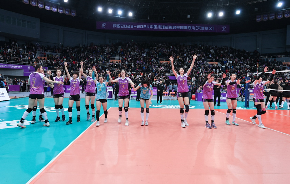 中国女排超级联赛决赛次回合 天津渤海银行女排完胜上海队_fororder_6