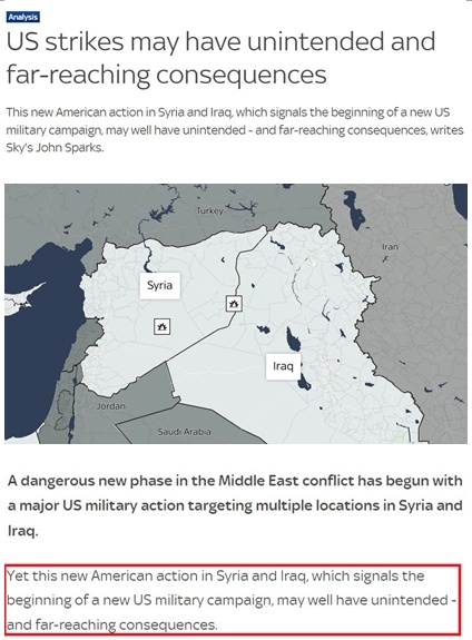 美军对伊拉克叙利亚大规模空袭 美媒：中东每个国家都想赶走美军