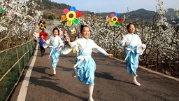 眉山仁壽：梨花如雪春滿園