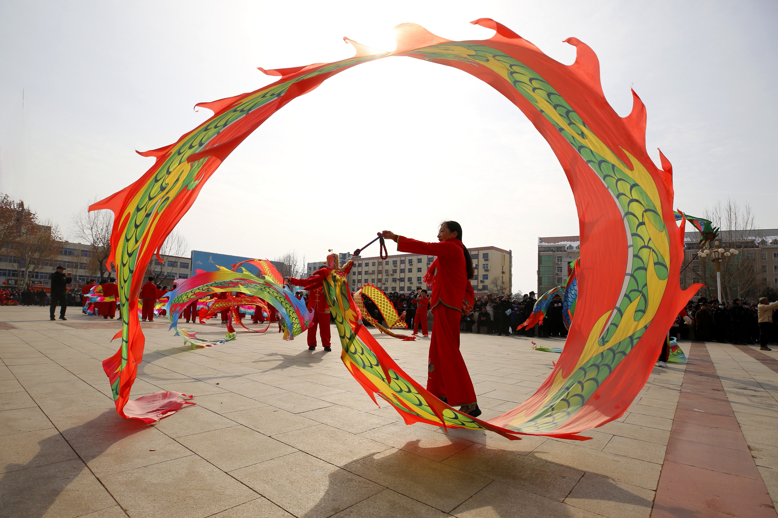 图片默认标题_fororder_保定市满城区花会进城展演舞龙表演 摄影 田素然