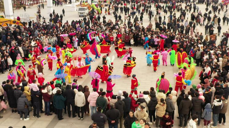 图片默认标题_fororder_花会进城表演（航拍图）。李萌摄