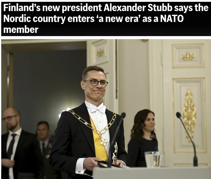 芬兰新总统宣誓就职 专家认为在安全问题上芬兰将更加倚重北约